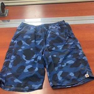 AUTHENTIC BAPE BLUE CAMO Mesh Shorts Size 2XL
